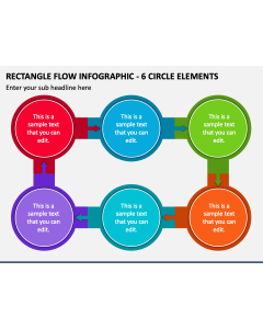 Rectangle Flow Infographic - 6 Circle Elements PPT Slide 1