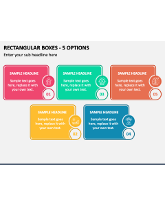 Rectangular Boxes - 5 Options PPT Slide 1
