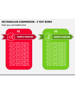 Rectangular Comparison - 2 Text Boxes PPT Slide 1