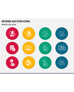 Reverse Auction Icons PPT Slide 1