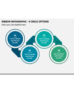 Ribbon Infographic - 4 Circle Options PPT Slide 1