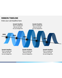 Ribbon Timeline PPT Slide 1