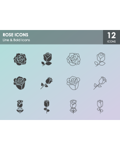 Rose Icons PPT Slide 1