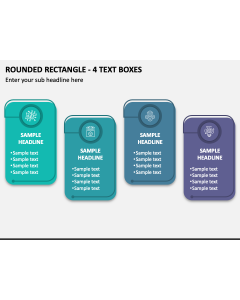 Rounded Rectangle - 4 Text Boxes PPT Slide 1
