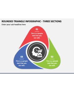 Rounded Triangle Infographic - Three Sections PPT Slide 1