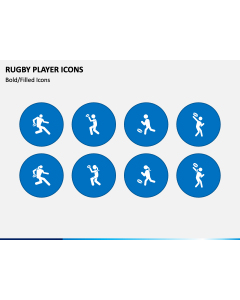 Rugby Player Icons PPT Slide 1