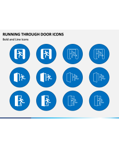 Running Through Door Icons Slide 1