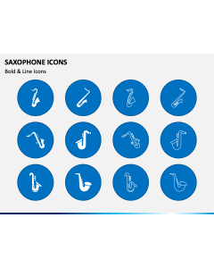 Saxophone Icons PPT Slide 1
