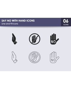 Say No with Hand Icons PPT Slide 1