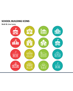 School Building Icons PPT Slide 1