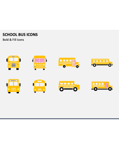 School Bus Icons PPT Slide 1
