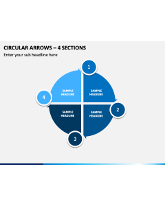 Circular Arrows – 4 Sections PPT Slide 1