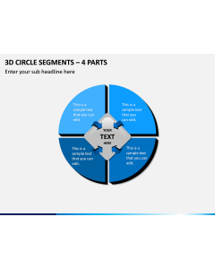 3d Circle Segments – 4 Parts PPT Slide 1