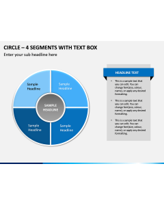 Circle – 4 Segments With Text Box PPT Slide 1