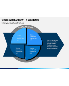 Circle With Arrow – 4 Segments PPT Slide 1