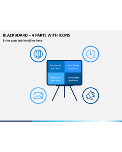Blackboard – 4 Parts With Icons PPT Slide 1