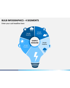 Bulb Infographics - 4 Segments PPT Slide 1