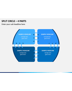 Split Circle – 4 Parts PPT Slide 1