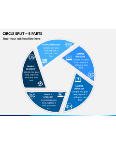 Circle Split – 5 Parts PPT Slide 1