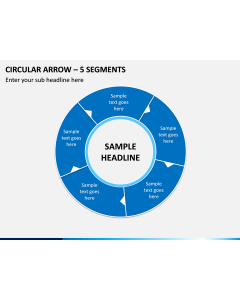 Circular Arrow – 5 Segments PPT Slide 1