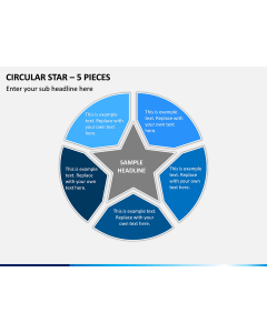 Circular Star – 5 Pieces PPT Slide 1