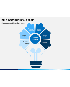 Bulb Infographics – 6 Parts PPT Slide 1