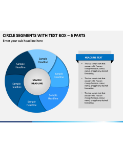 Circle Segments With Text Box – 6 Parts PPT Slide 1