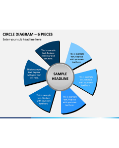 Circle Diagram – 6 Pieces PPT Slide 1