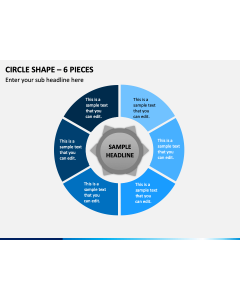 Circle Shape – 6 Pieces PPT Slide 1