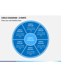 Circle Diagram - 6 Parts PPT Slide 1