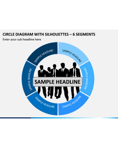Circle Diagram With Silhouettes – 6 Segments PPT Slide 1