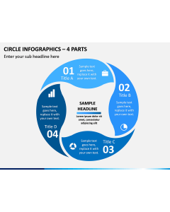 Circle Infographics – 4 Parts PPT Slide 1