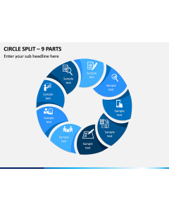 Circle Split – 9 Parts PPT Slide 1