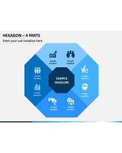 Hexagon – 4 Parts PPT Slide 1