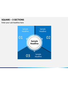 Square – 3 Sections PPT slide 1