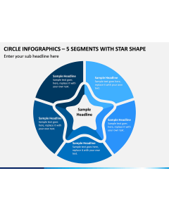 Circle Infographics – 5 Segments with Star Shape PPT slide 1