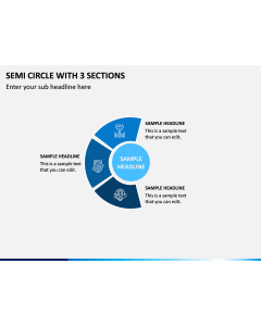 Semi Circle with 3 Sections PPT Slide 1