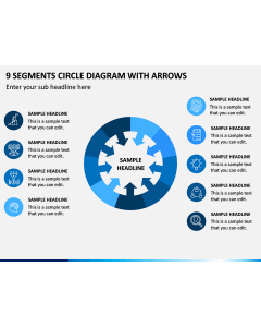 9 Segments Circle Diagram with Arrows PPT Slide 1