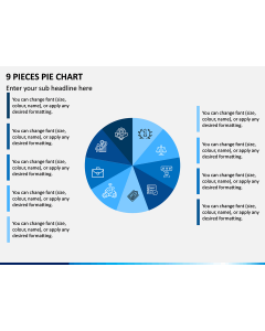 9 Pieces Pie Chart PPT Slide 1