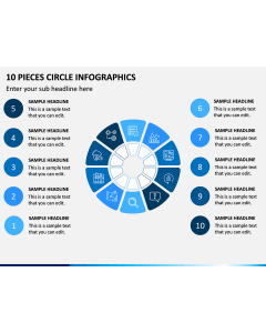 10 Pieces Circle Infographics PPT Slide 1