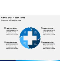 Circle Split – 4 Sections PPT Slide 1