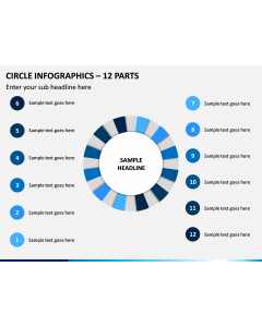 Circle Infographics – 12 Parts PPT Slide 1