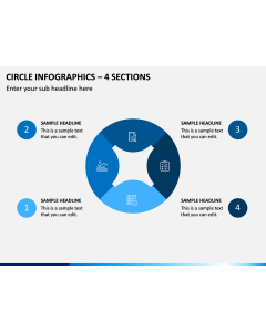 Circle Infographics – 4 Sections PPT Slide 1