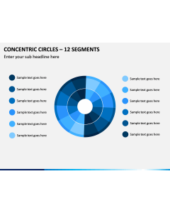 Concentric Circles – 12 Segments PPT Slide 1