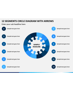 12 Segments Circle Diagram with Arrows PPT Slide 1