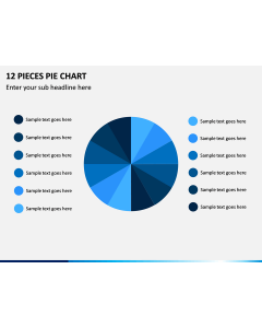 12 Pieces Pie Chart PPT Slide 1
