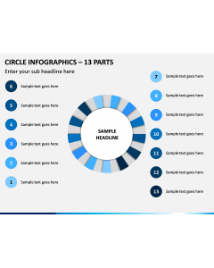 Circle Infographics – 13 Parts PPT Slide 1