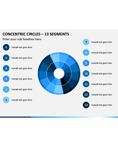 Concentric Circles – 13 Segments PPT Slide 1