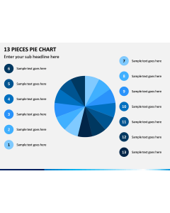13 Pieces Pie Chart PPT Slide 1