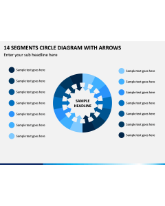 14 Segments Circle Diagram with Arrows PPT Slide 1